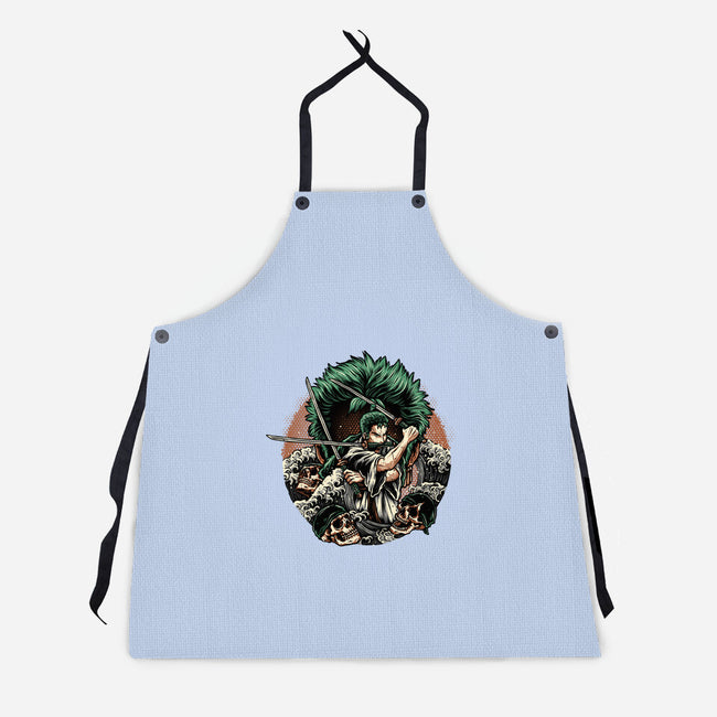 Three Sword Hunter-Unisex-Kitchen-Apron-glitchygorilla