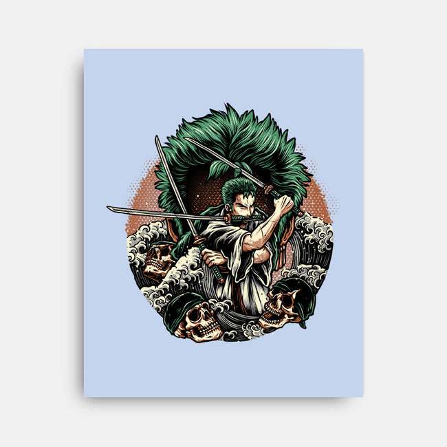 Three Sword Hunter-None-Stretched-Canvas-glitchygorilla