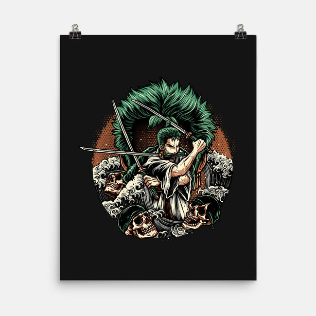 Three Sword Hunter-None-Matte-Poster-glitchygorilla