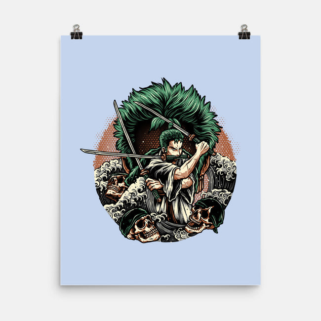 Three Sword Hunter-None-Matte-Poster-glitchygorilla