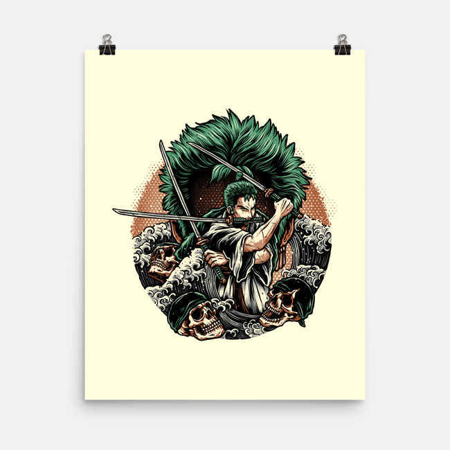 Three Sword Hunter-None-Matte-Poster-glitchygorilla