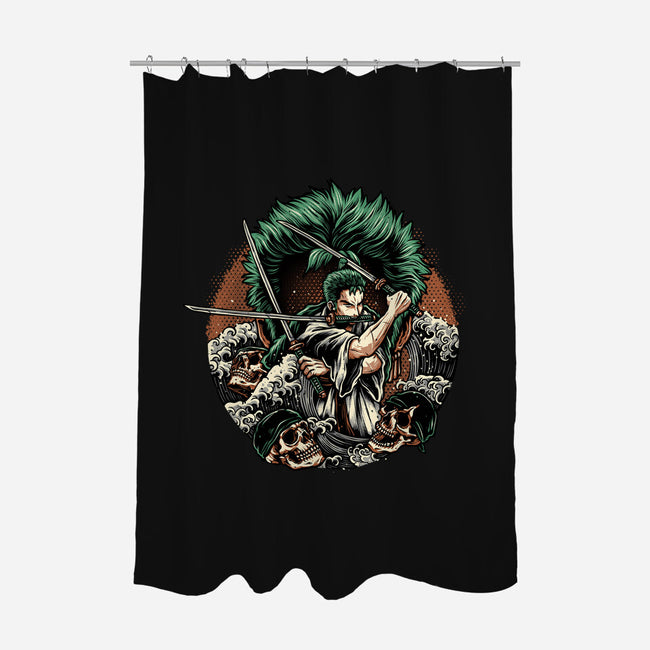 Three Sword Hunter-None-Polyester-Shower Curtain-glitchygorilla