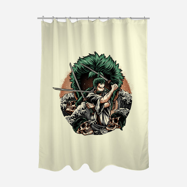 Three Sword Hunter-None-Polyester-Shower Curtain-glitchygorilla