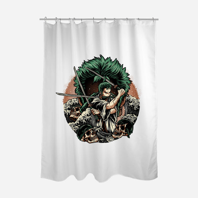 Three Sword Hunter-None-Polyester-Shower Curtain-glitchygorilla