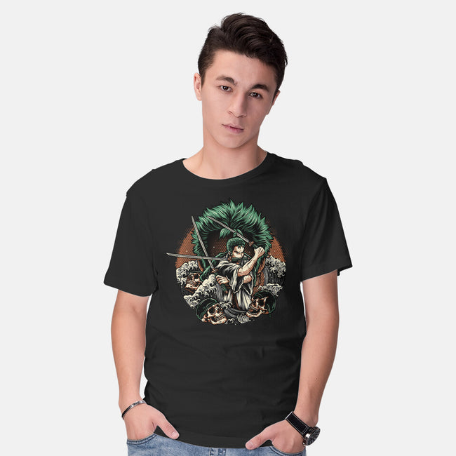 Three Sword Hunter-Mens-Basic-Tee-glitchygorilla
