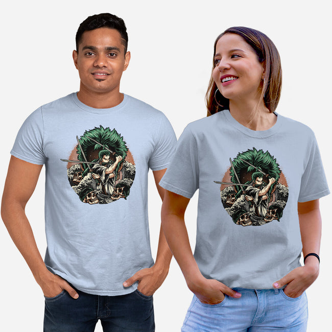 Three Sword Hunter-Unisex-Basic-Tee-glitchygorilla