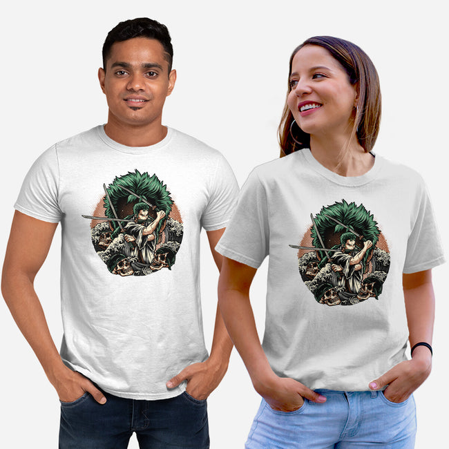 Three Sword Hunter-Unisex-Basic-Tee-glitchygorilla