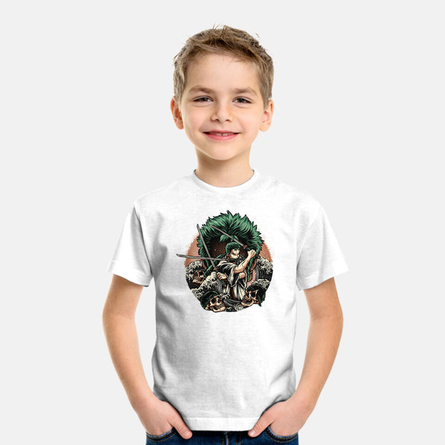 Three Sword Hunter-Youth-Basic-Tee-glitchygorilla