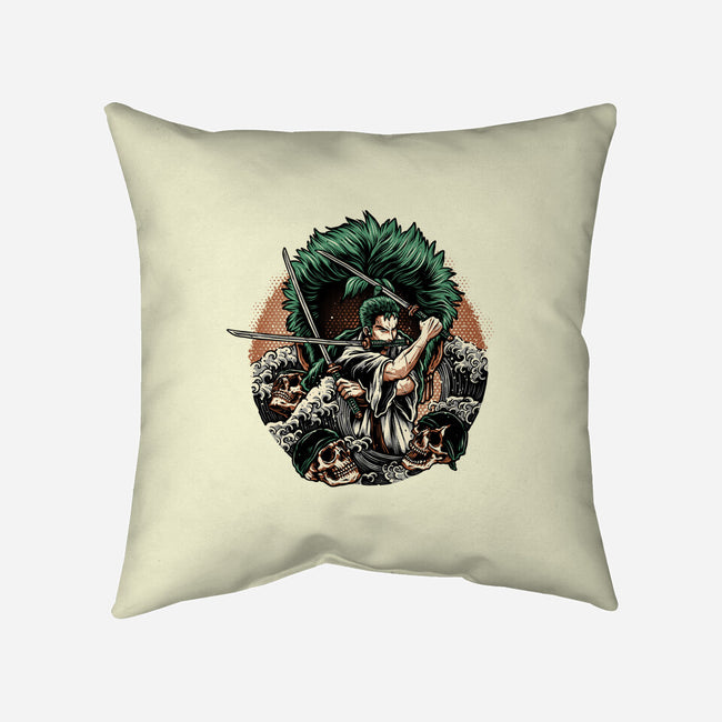 Three Sword Hunter-None-Removable Cover w Insert-Throw Pillow-glitchygorilla