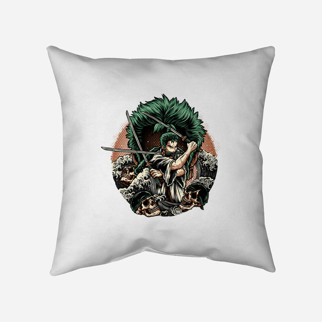 Three Sword Hunter-None-Removable Cover w Insert-Throw Pillow-glitchygorilla