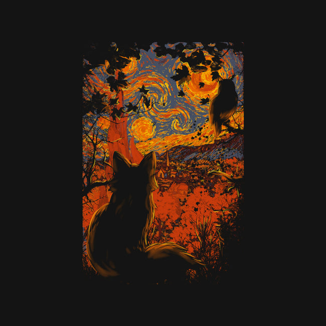 Autumn In Starry Night-None-Fleece-Blanket-fanfabio