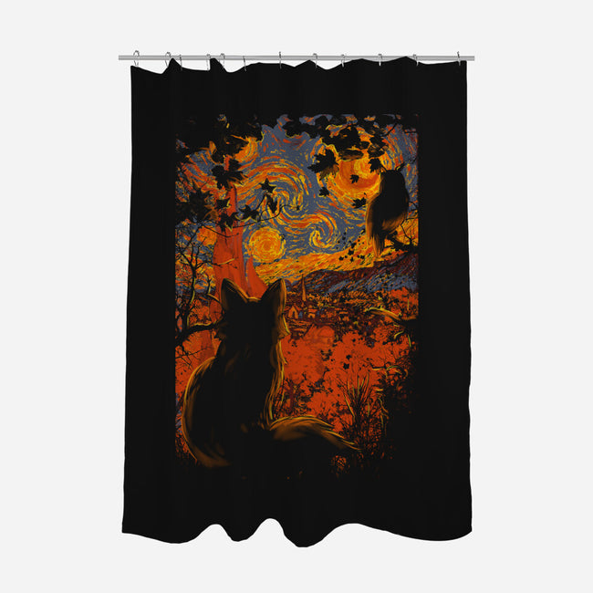 Autumn In Starry Night-None-Polyester-Shower Curtain-fanfabio