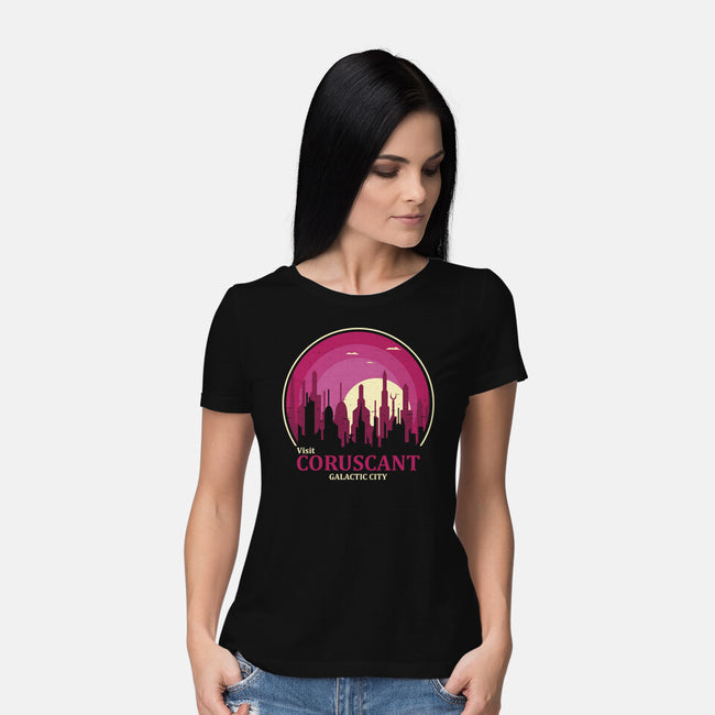 Visit Coruscant-Womens-Basic-Tee-turborat14