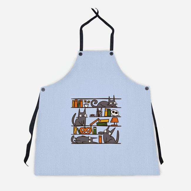 Halloween Library-Unisex-Kitchen-Apron-damglynn