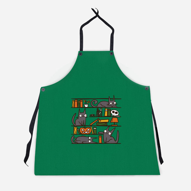 Halloween Library-Unisex-Kitchen-Apron-damglynn