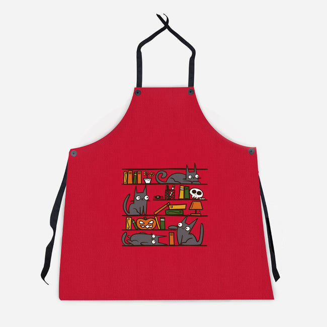 Halloween Library-Unisex-Kitchen-Apron-damglynn
