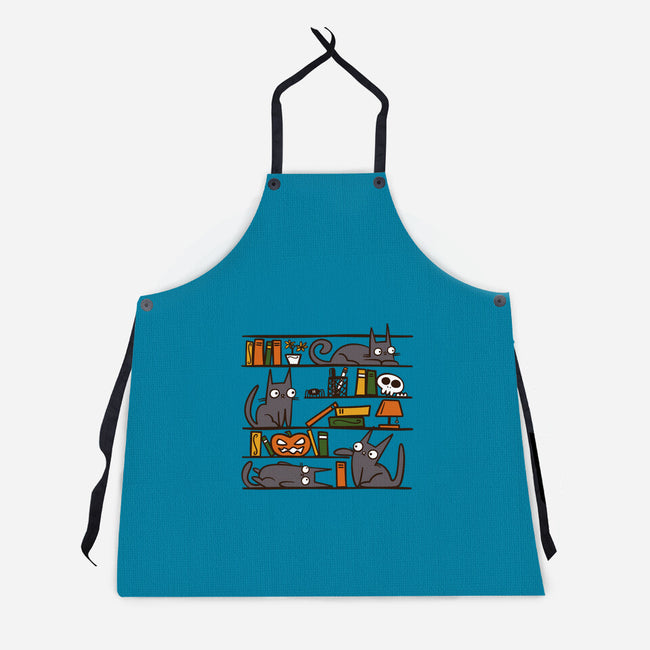 Halloween Library-Unisex-Kitchen-Apron-damglynn