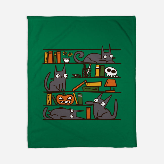 Halloween Library-None-Fleece-Blanket-damglynn