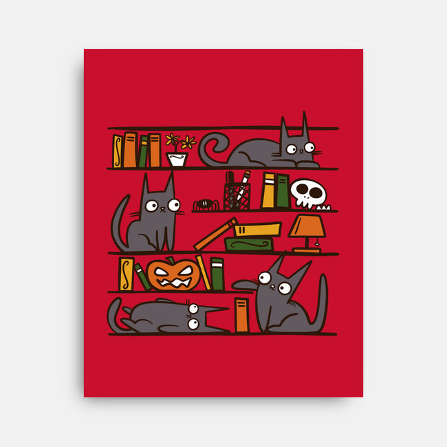 Halloween Library-None-Stretched-Canvas-damglynn