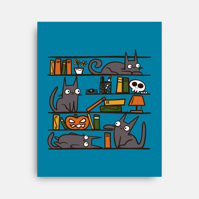 Halloween Library-None-Stretched-Canvas-damglynn