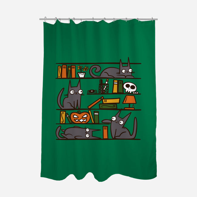 Halloween Library-None-Polyester-Shower Curtain-damglynn