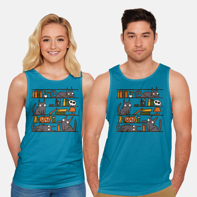 Halloween Library-Unisex-Basic-Tank-damglynn