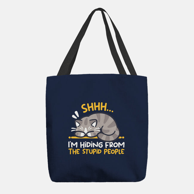 Hiding From The Stupid People-None-Basic Tote-Bag-NemiMakeit