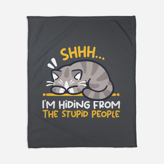 Hiding From The Stupid People-None-Fleece-Blanket-NemiMakeit