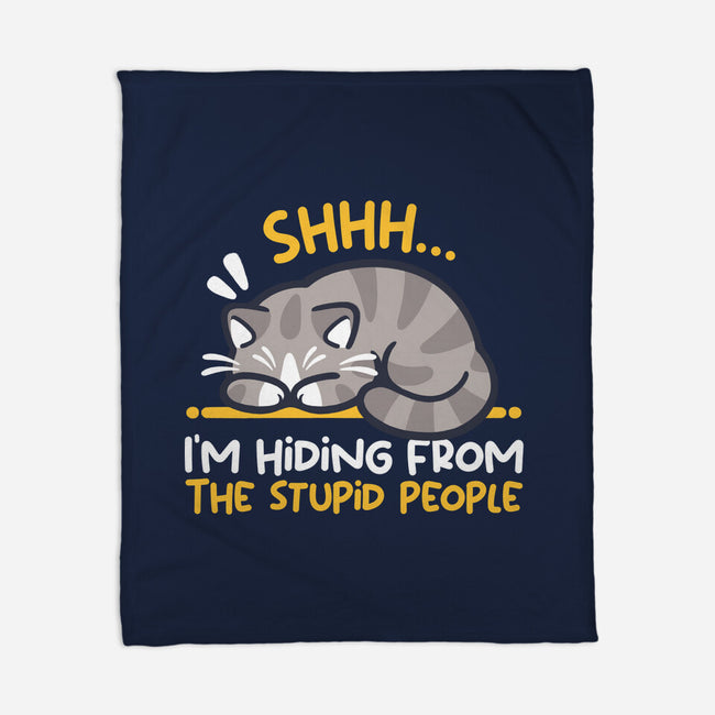 Hiding From The Stupid People-None-Fleece-Blanket-NemiMakeit