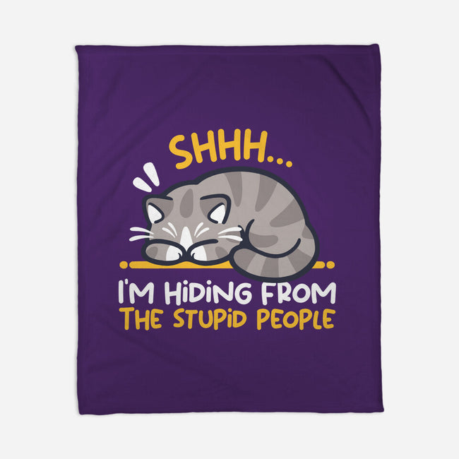 Hiding From The Stupid People-None-Fleece-Blanket-NemiMakeit