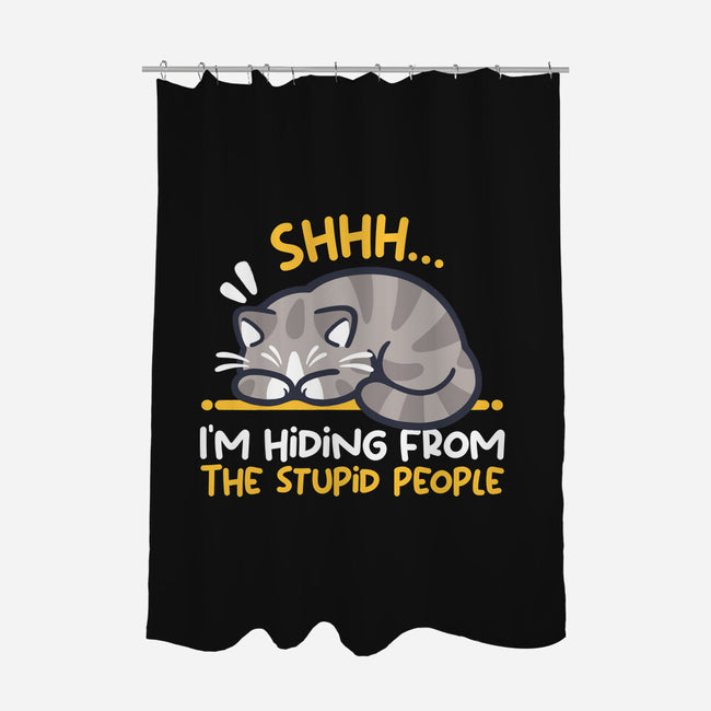 Hiding From The Stupid People-None-Polyester-Shower Curtain-NemiMakeit