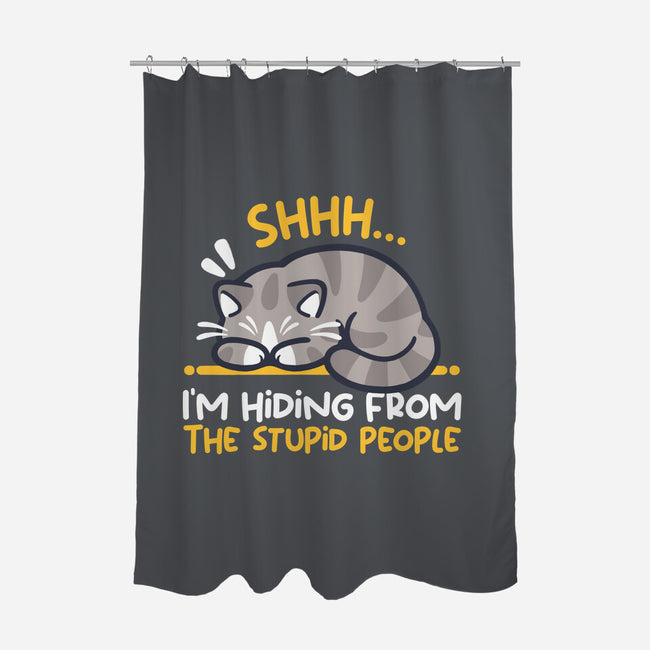 Hiding From The Stupid People-None-Polyester-Shower Curtain-NemiMakeit