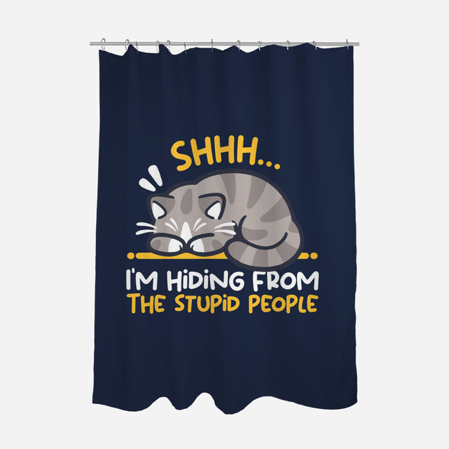 Hiding From The Stupid People-None-Polyester-Shower Curtain-NemiMakeit