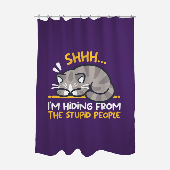 Hiding From The Stupid People-None-Polyester-Shower Curtain-NemiMakeit