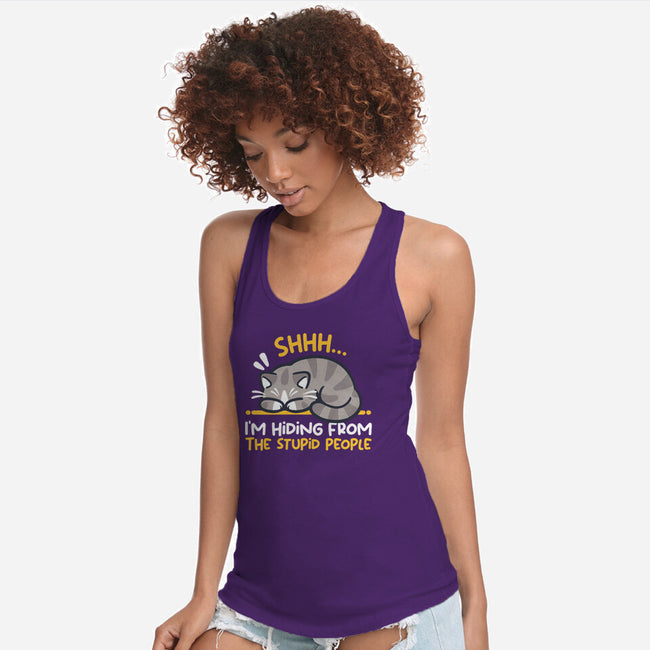 Hiding From The Stupid People-Womens-Racerback-Tank-NemiMakeit