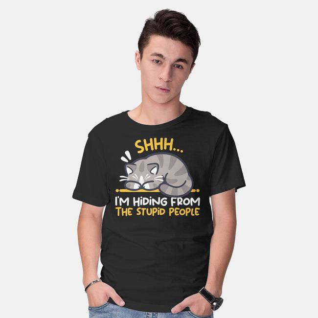 Hiding From The Stupid People-Mens-Basic-Tee-NemiMakeit