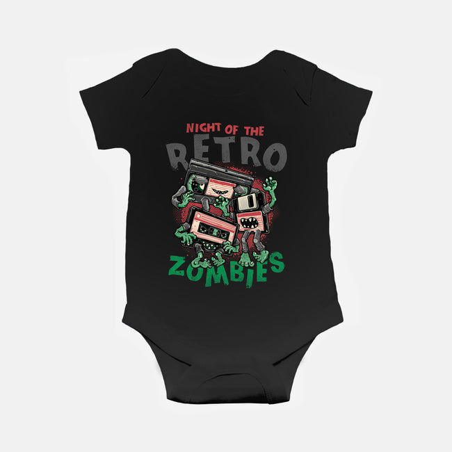 Night Of The Retro Zombies-Baby-Basic-Onesie-glitchygorilla