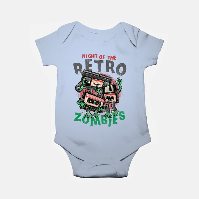 Night Of The Retro Zombies-Baby-Basic-Onesie-glitchygorilla