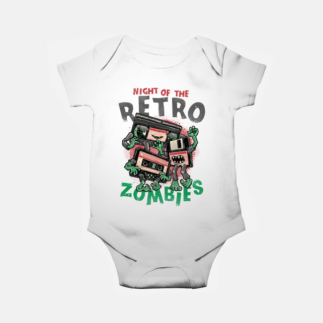 Night Of The Retro Zombies-Baby-Basic-Onesie-glitchygorilla