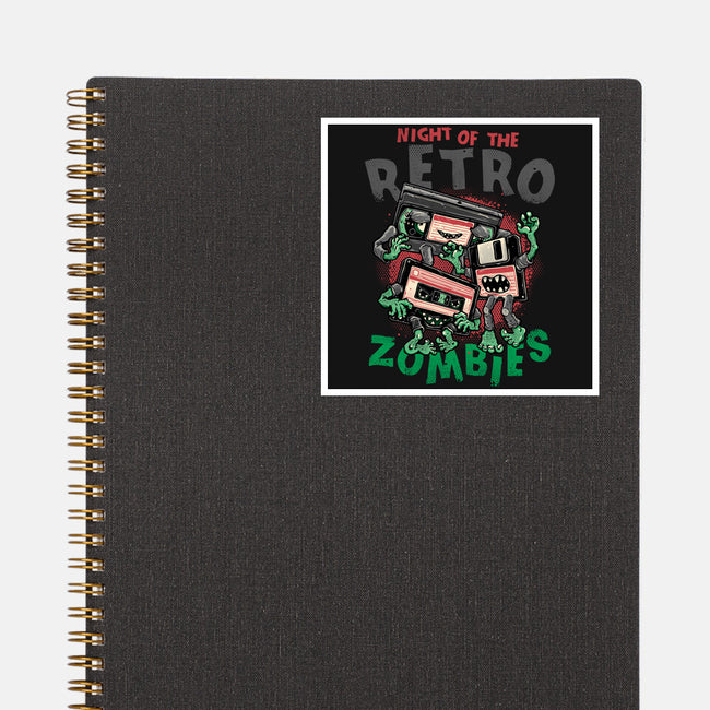 Night Of The Retro Zombies-None-Glossy-Sticker-glitchygorilla