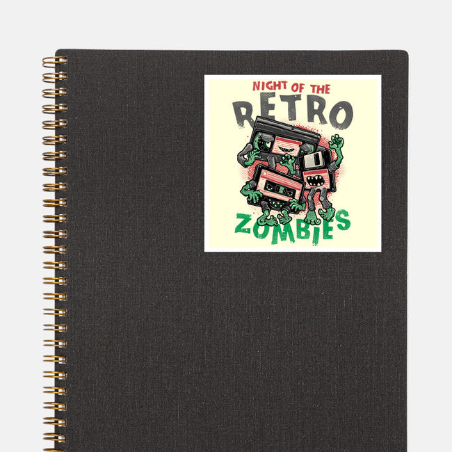 Night Of The Retro Zombies-None-Glossy-Sticker-glitchygorilla