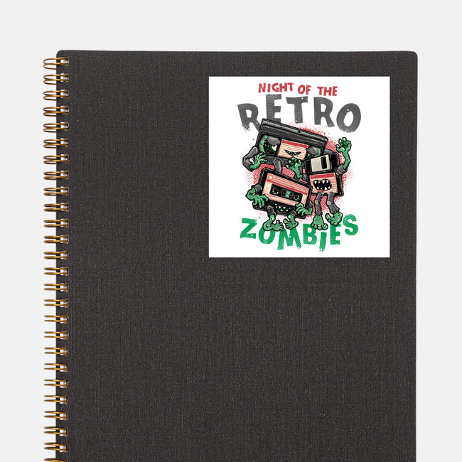 Night Of The Retro Zombies-None-Glossy-Sticker-glitchygorilla