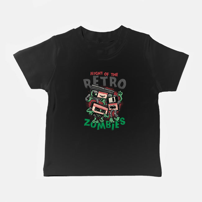 Night Of The Retro Zombies-Baby-Basic-Tee-glitchygorilla