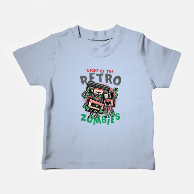 Night Of The Retro Zombies-Baby-Basic-Tee-glitchygorilla
