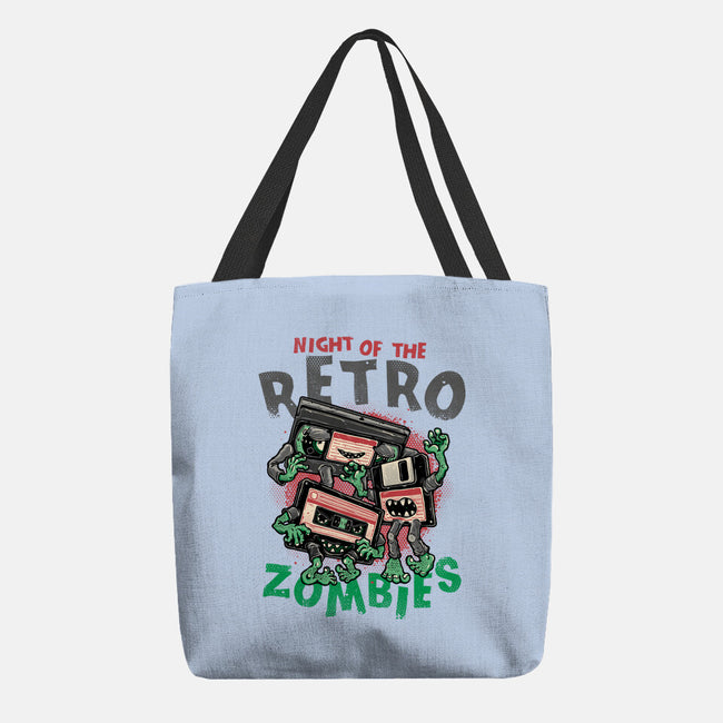 Night Of The Retro Zombies-None-Basic Tote-Bag-glitchygorilla
