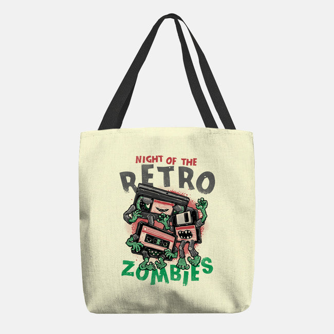 Night Of The Retro Zombies-None-Basic Tote-Bag-glitchygorilla