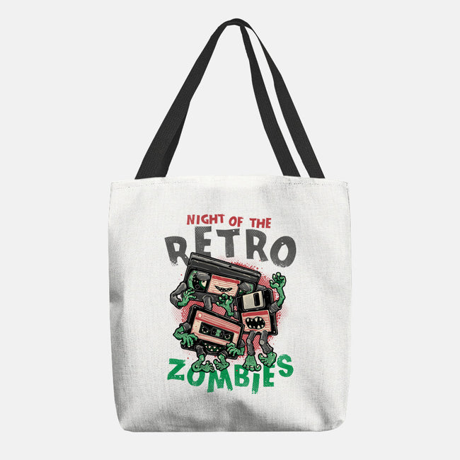 Night Of The Retro Zombies-None-Basic Tote-Bag-glitchygorilla