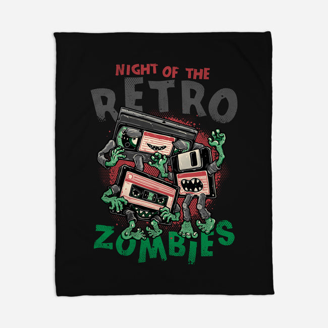 Night Of The Retro Zombies-None-Fleece-Blanket-glitchygorilla