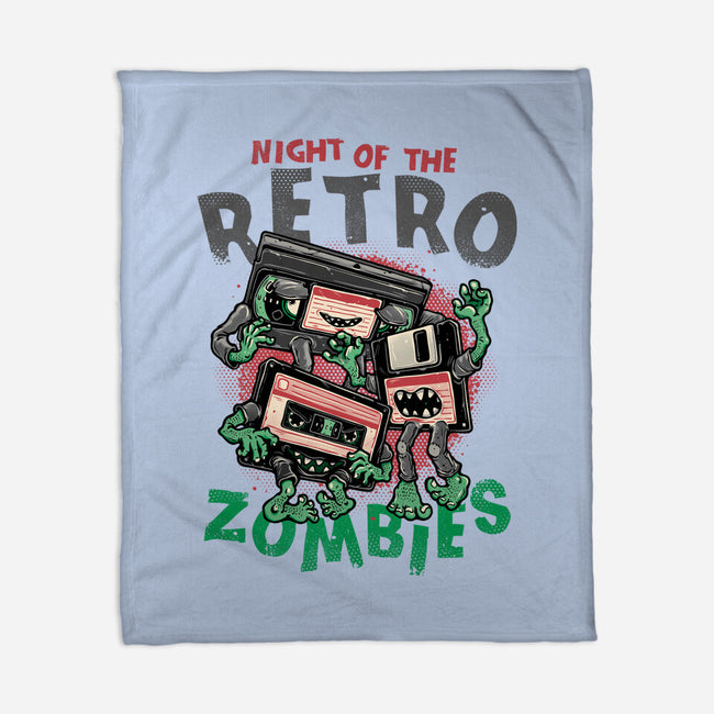Night Of The Retro Zombies-None-Fleece-Blanket-glitchygorilla