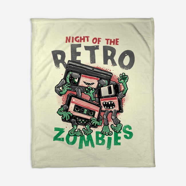 Night Of The Retro Zombies-None-Fleece-Blanket-glitchygorilla